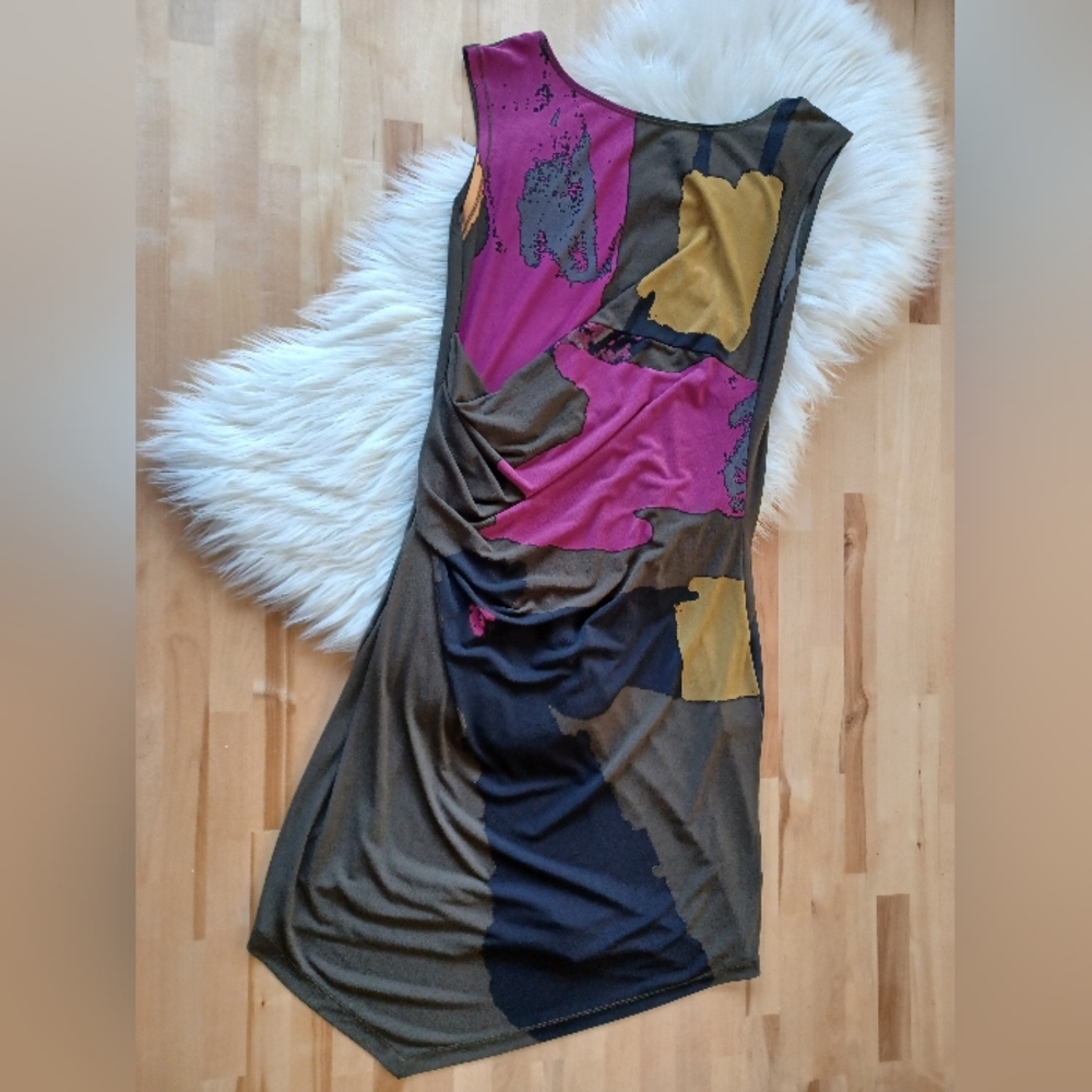 Abstract Print Sleeveless Dress
